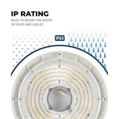 80W UFO LED High Bay With Reflector - 11,200 Lumens - 175W MH Equivalent - White Finish - 5000K -Lighting Decoration Store uhbd s1 50k80 80h white r1 built tough 1