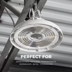 White 80W UFO LED High Bay - 11,200 Lumens - 175W MH Equivalent - 5000K -Lighting Decoration Store uhbd s1 50k80 80h white r1 perfect for