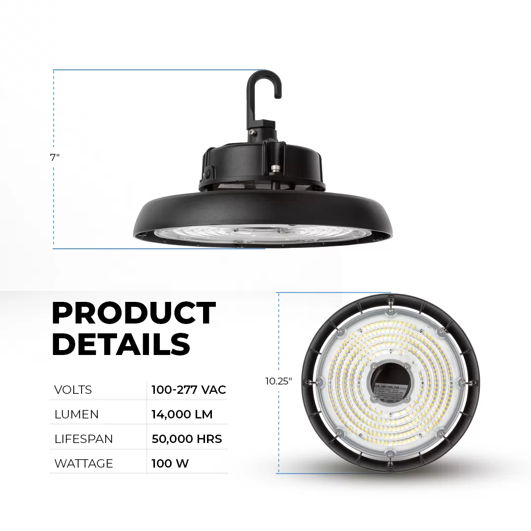100W UFO LED High Bay - 14000 Lumens - 250W MH Equivalent - 4000K/5000K 2 100W UFO LED High Bay - 14000 Lumens - 250W MH Equivalent - 4000K/5000K - Image 2