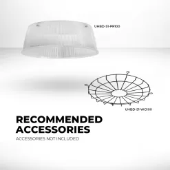 100W UFO LED High Bay - 14000 Lumens - 250W MH Equivalent - 4000K/5000K 14 100W UFO LED High Bay - 14000 Lumens - 250W MH Equivalent - 4000K/5000K -Lighting Decoration Store uhbd s1 xk100 80h r1 recommended accessories
