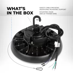 100W UFO LED High Bay - 14000 Lumens - 250W MH Equivalent - 4000K/5000K 13 100W UFO LED High Bay - 14000 Lumens - 250W MH Equivalent - 4000K/5000K -Lighting Decoration Store uhbd s1 xk100 80h r1 whats in the box0