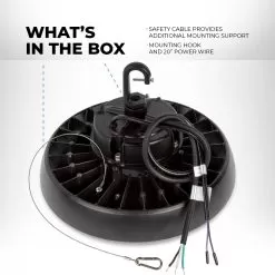 150W UFO LED High Bay - 21000 Lumens - 400W MH Equivalent - 4000K/5000K 13 150W UFO LED High Bay - 21000 Lumens - 400W MH Equivalent - 4000K/5000K -Lighting Decoration Store uhbd s1 xk150 80h r1 whats in the box 1