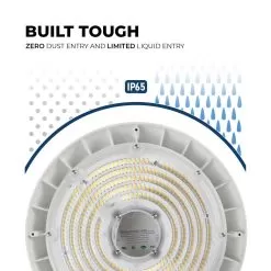 150W UFO LED High Bay With Reflector - 21,000 Lumens - 400W MH Equivalent - White Finish - 5000K -Lighting Decoration Store uhbd s1 xk150 80h white r1 built tough