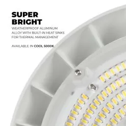 150W UFO LED High Bay With Reflector - 21,000 Lumens - 400W MH Equivalent - White Finish - 5000K -Lighting Decoration Store uhbd s1 xk150 80h white r1 super bright