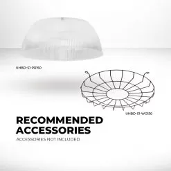 150W UFO LED High Bay - 21,000 Lumens - 400W MH Equivalent - 5000K -Lighting Decoration Store uhbd s1 xk150 80hwhite r1 recommended accessories