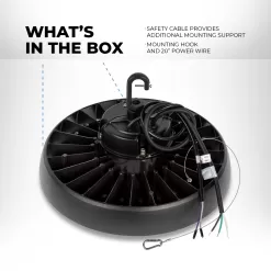 200W UFO LED High Bay - 28000 Lumens - 750W MH Equivalent - 4000K/5000K -Lighting Decoration Store uhbd s1 xk200 80h r1 whats in the box
