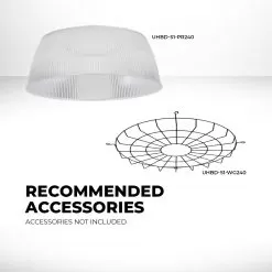 240W UFO LED High Bay - 33600 Lumens - 1000W MH Equivalent - 4000K/5000K -Lighting Decoration Store uhbd s1 xk240 80h r1 recommended accessories