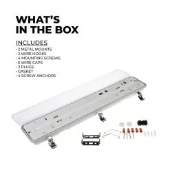 TCP 24W LED Vapor Tight Light Fixture - 2' Industrial Light - 3,120 Lumens - 5000K 7 TCP 24W LED Vapor Tight Light Fixture - 2' Industrial Light - 3,120 Lumens - 5000K -Lighting Decoration Store vtf2uzda150k box