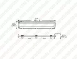 TCP 24W LED Vapor Tight Light Fixture - 2' Industrial Light - 3,120 Lumens - 5000K 9 TCP 24W LED Vapor Tight Light Fixture - 2' Industrial Light - 3,120 Lumens - 5000K -Lighting Decoration Store vtf2uzda150k dim drawing