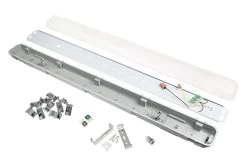 T8 Vapor Tight LED Linear Fixture With 2 T8 Tubes - Industrial LED Light - 4' Long - Natural White 8 T8 Vapor Tight LED Linear Fixture With 2 T8 Tubes - Industrial LED Light - 4' Long - Natural White -Lighting Decoration Store vtlf 2t8 components 1