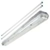 T8 Vapor Tight LED Linear Fixture With 2 T8 Tubes - Industrial LED Light - 4' Long - Natural White