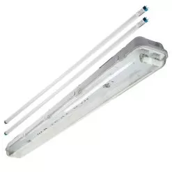 T8 Vapor Tight LED Linear Fixture With 2 T8 Tubes - Industrial LED Light - 4' Long