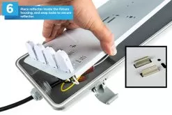 T8 Vapor Tight LED Linear Fixture For 4 LED T8 Tubes - Industrial LED Light - 4' Long - Fixture -Lighting Decoration Store vtlf 4t8 how to step6