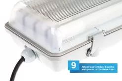 T8 Vapor Tight LED Linear Fixture For 4 LED T8 Tubes - Industrial LED Light - 4' Long - Fixture -Lighting Decoration Store vtlf 4t8 how to step9