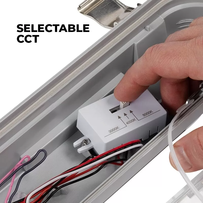 2-Foot Vapor Tight LED Linear Light - Selectable CCT - 25W - 3,200 Lumens - 3000K / 4000K / 5000K 4 2-Foot Vapor Tight LED Linear Light - Selectable CCT - 25W - 3,200 Lumens - 3000K / 4000K / 5000K - Image 4