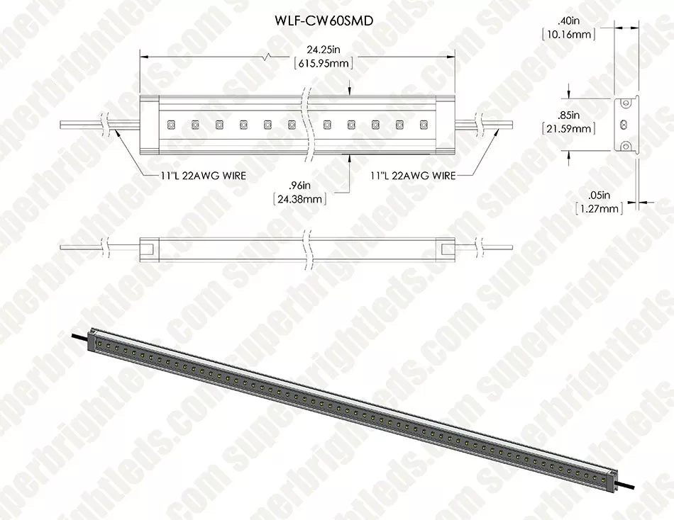 Waterproof Linear LED Light Bar Fixture - 195 Lm/ft - 1ft / 2ft 14 Waterproof Linear LED Light Bar Fixture - 195 Lm/ft - 1ft / 2ft - Image 14