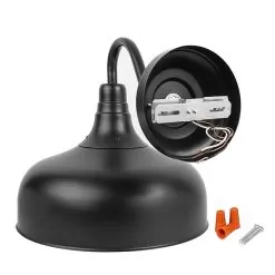 12W Black LED Outdoor Wall Light - Gooseneck Barn Light - 700 Lumens - Natural White -Lighting Decoration Store wll41036 xkbk back updated