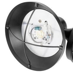 Indoor / Outdoor Wall Light - 7.3" Tall Black 9W Decorative LED Sconce -Lighting Decoration Store wll61018 xkbk front blk