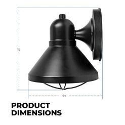 Indoor / Outdoor Wall Light - 7.3" Tall Black 9W Decorative LED Sconce -Lighting Decoration Store wll61018 xkbk profile dims 3