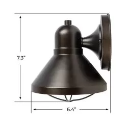 Indoor / Outdoor Wall Light - 7.3" Tall Bronze 9W Decorative LED Sconce -Lighting Decoration Store wll61018 xkbn profile updated dims updated2