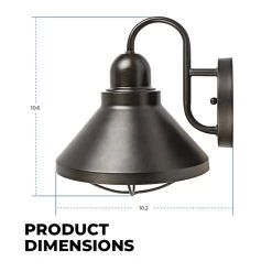 Indoor / Outdoor Wall Light - 10.6" Tall Bronze 9W LED Barn Light Sconce -Lighting Decoration Store wll61036 xkbn profile dims 3