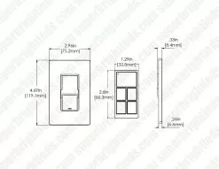 C-Max Wireless Bluetooth Wall Switch - 5 Button - Plug-and-Play - White 5 C-Max Wireless Bluetooth Wall Switch - 5 Button - Plug-and-Play - White -Lighting Decoration Store wns5 w dimensional drawings