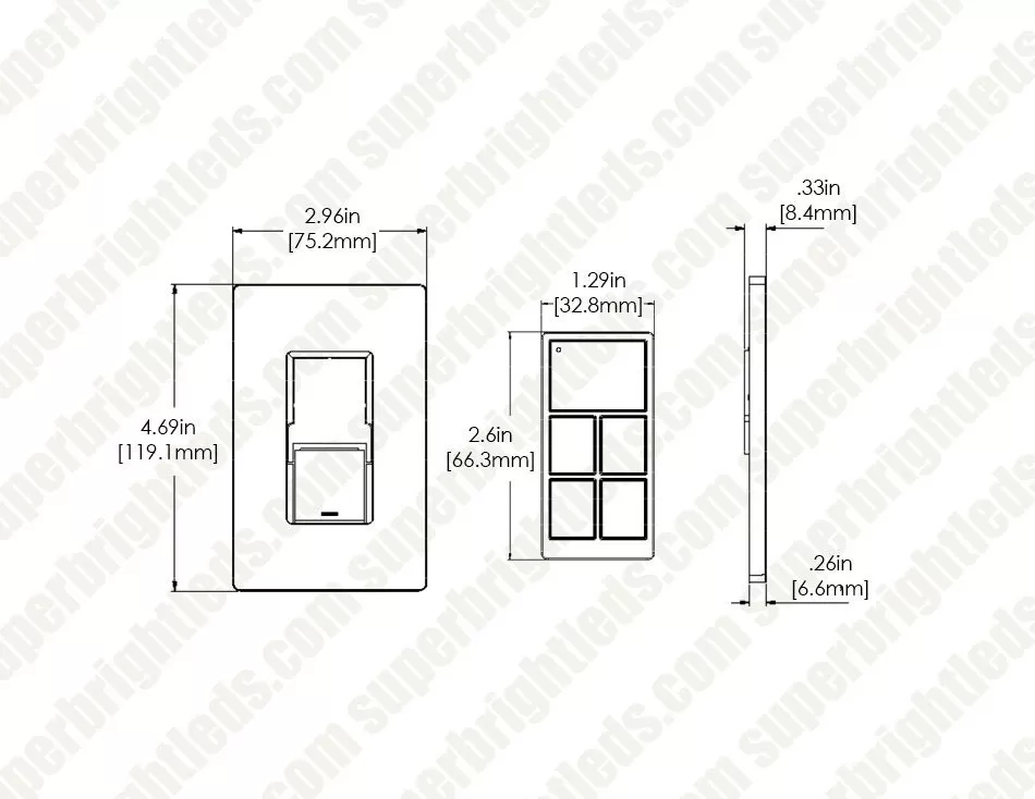 C-Max Wireless Bluetooth Wall Switch - 5 Button - Plug-and-Play - White 3 C-Max Wireless Bluetooth Wall Switch - 5 Button - Plug-and-Play - White - Image 3