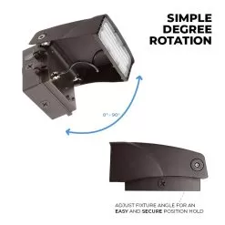 Adjustable Full Cutoff LED Wall Pack - 30W - Selectable CCT - Bypassable Photocell - 100W MH Equivalent - 3000K / 4000K / 5000K -Lighting Decoration Store wpa sw3b15w h8dbr35 90 degree featuresupdated3 1