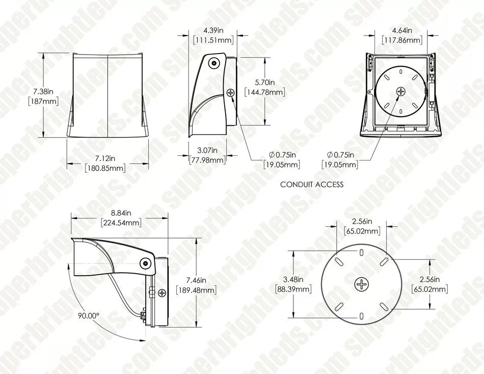 Adjustable Full Cutoff LED Wall Pack - 15W - Selectable CCT - Bypassable Photocell - 70W MH Equivalent - 3000K / 4000K / 5000K 9 Adjustable Full Cutoff LED Wall Pack - 15W - Selectable CCT - Bypassable Photocell - 70W MH Equivalent - 3000K / 4000K / 5000K - Image 9