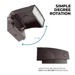 Adjustable Full Cutoff LED Wall Pack - 120W - Selectable CCT - Bypassable Photocell - 400W MH Equivalent - 3000K / 4000K / 5000K -Lighting Decoration Store wpa sw3b80w h8dbr35 90 degree features updated3