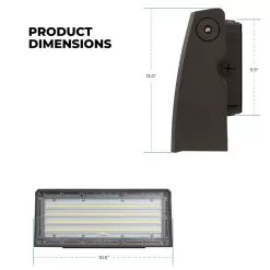 120W Adjustable Full Cutoff LED Wall Pack - 15600 Lumens - 400W MH Equivalent - 5000K/3000K -Lighting Decoration Store wpa xk120 dimensions