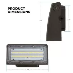 35W Adjustable Full Cutoff LED Wall Pack - 4550 Lumens - 175W MH Equivalent - 5000K -Lighting Decoration Store wpa xk35 w dimensions
