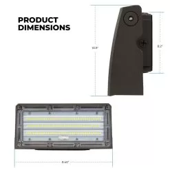 75W Adjustable Full Cutoff LED Wall Pack - 9750 Lumens - 320W MH Equivalent - 5000K/3000K -Lighting Decoration Store wpa xk75 w dimensions