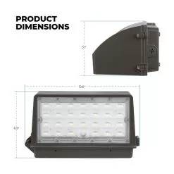 80W Full Cutoff LED Wall Pack - 9200 Lumens - 400W MH Equivalent - Cool White -Lighting Decoration Store wpfc2 50k40 dimensions 2