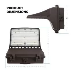 80W Selectable CCT LED Full Cutoff Wall Pack - 10,400 Lumens - 400W MH Equivalent - 3000K/4000K/5000K -Lighting Decoration Store wpfcct r1 sw3b40 lc dimensions 1