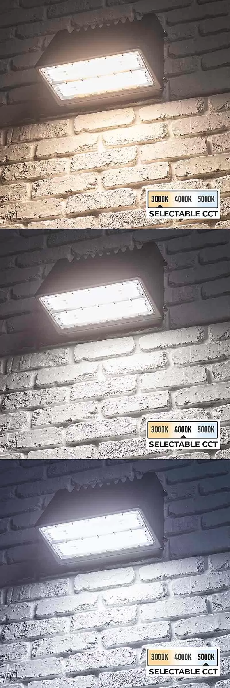 150W Selectable CCT Full Cutoff LED Wall Pack - Bypassable Photocell - 18000 Lumens - 1000W MH Equivalent - WPFCCT-SW3B150-ST3-BRP 7 150W Selectable CCT Full Cutoff LED Wall Pack - Bypassable Photocell - 18000 Lumens - 1000W MH Equivalent - WPFCCT-SW3B150-ST3-BRP - Image 7