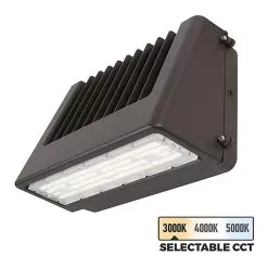80W Selectable CCT Full Cutoff LED Wall Pack - Bypassable Photocell - 9600 Lumens - 400W MH Equivalent - WPFCCT-SW3B80-ST3-BRP