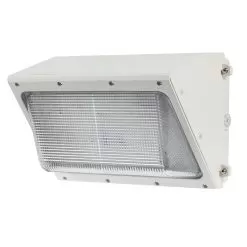 40W LED Wall Pack - 175W Metal Halide Equivalent - White - Glass Lens - 4000 Lumens - 5000K - Cool White With White Finish