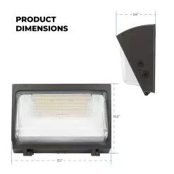 80W LED Wall Pack - Integrated Photocell - Easy Installation - 10400 Lumens - Glass Lens - 400W MH Equivalent - 5000K - Cool White -Lighting Decoration Store wpgl xkx 8
