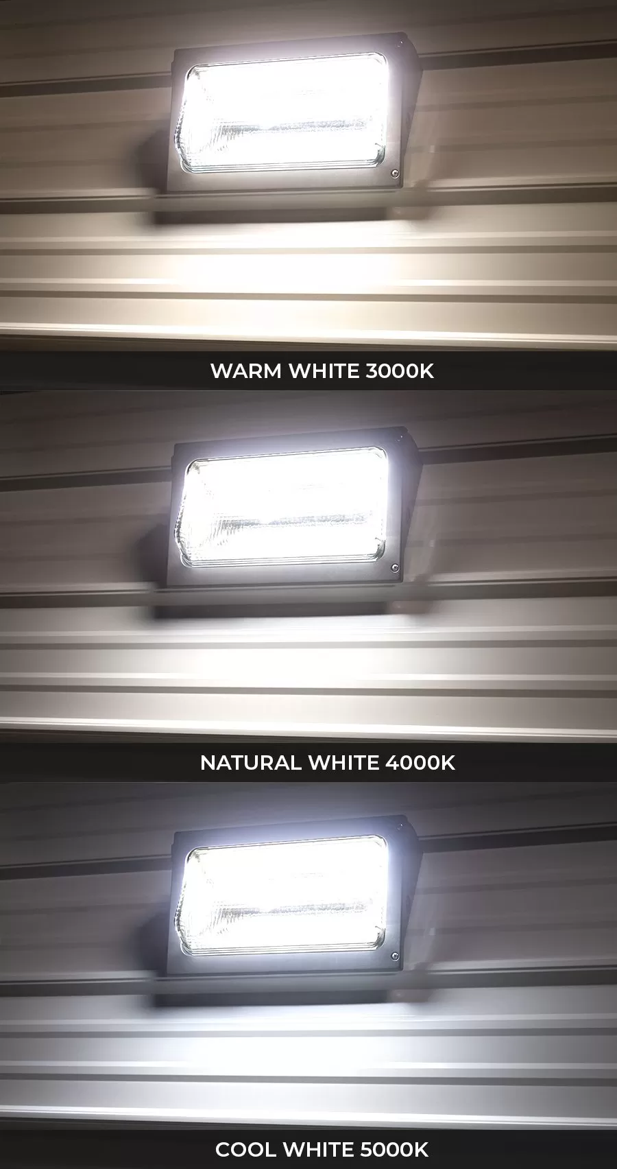 LED Wall Pack With Selectable CCT And Wattage - Durable Glass Lens - 16,200 Lumens - 72W / 96W / 120W - 3000K / 4000K / 5000K 6 LED Wall Pack With Selectable CCT And Wattage - Durable Glass Lens - 16,200 Lumens - 72W / 96W / 120W - 3000K / 4000K / 5000K - Image 6
