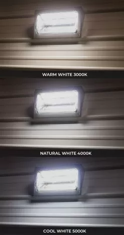 LED Wall Pack With Selectable CCT And Wattage - Durable Glass Lens - 4,725 Lumens - 21W / 28W / 35W - 3000K / 4000K / 5000K -Lighting Decoration Store wpgl2 50k35 hpc on cct