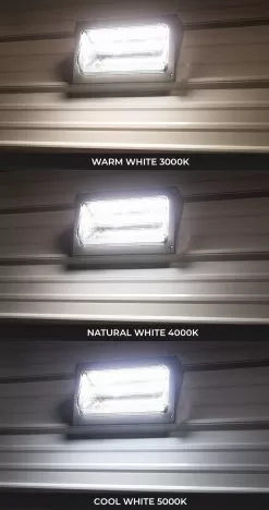 LED Wall Pack With Selectable CCT And Wattage - Durable Glass Lens - 10,125 Lumens - 45W / 60W / 75W - 3000K / 4000K / 5000K -Lighting Decoration Store wpgl2 50k75 hpc on cct
