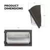 LED Wall Pack - 120W - Durable Glass Lens - 15,600 Lumens - 400W MH Equivalent - 5000K