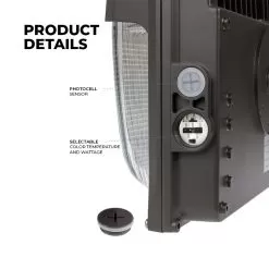 Slim LED Wall Pack - Selectable CCT And Wattage - Up To 16,200 Lumens - Integrated Photocell - 3000K / 4000K / 5000K - 80W / 100W / 120W 12 Slim LED Wall Pack - Selectable CCT And Wattage - Up To 16,200 Lumens - Integrated Photocell - 3000K / 4000K / 5000K - 80W / 100W / 120W -Lighting Decoration Store wplp sw3b120 h y selectable watt cct