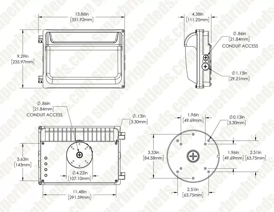 Slim LED Wall Pack - Selectable CCT And Wattage - Up To 16,200 Lumens - Integrated Photocell - 3000K / 4000K / 5000K - 80W / 100W / 120W 9 Slim LED Wall Pack - Selectable CCT And Wattage - Up To 16,200 Lumens - Integrated Photocell - 3000K / 4000K / 5000K - 80W / 100W / 120W - Image 9