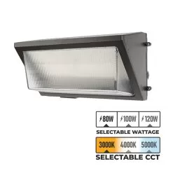 MaxLite WallMax Open Face LED Wall Pack - Selectable CCT - Selectable Wattage - 400W MH Equivalent - 80W / 100W / 120W - 3000K / 4000K / 5000K