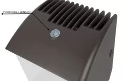 60W LED Small Wall Pack With Bypassable Photocell - 7,500 Lumens - 250W MH Equivalent - 4000K/5000K 16 60W LED Small Wall Pack With Bypassable Photocell - 7,500 Lumens - 250W MH Equivalent - 4000K/5000K -Lighting Decoration Store wps xk40 lbr close up on sensor revised