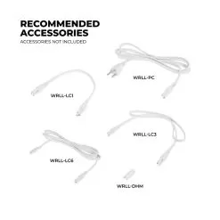 Linkable 4ft LED Wraparound Light Fixture - Selectable CCT - Selectable Wattage - Up To 7,800 Lumens - 3500K / 4000K / 5000K - 55W / 60W / 65W -Lighting Decoration Store wrll sw3c65 recommended accessories