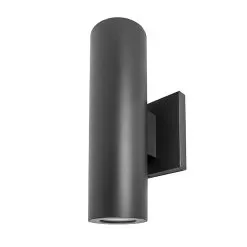 Up / Down Wall Sconce - 11" Black Round Cylinder LED Wall Light - 1400 Lumens - 3000K