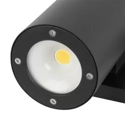 Up / Down Wall Sconce - 11" Black Round Cylinder LED Wall Light - 1400 Lumens - 3000K -Lighting Decoration Store wsr 30k20 udx close up